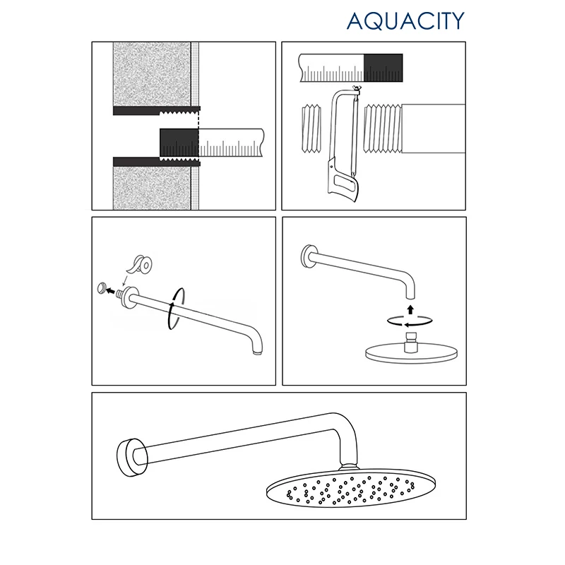 AQUACITY ABS хромированная отделка Водопад квадратная душевая головка с душевой рукояткой или потолочным кронштейном