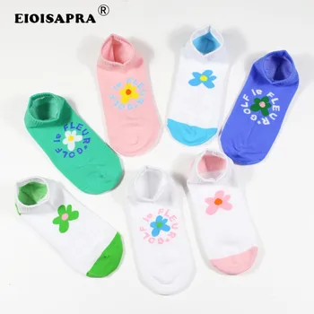 

Summer Socks New Product Invisible Socks College Style Candy Color Casual Lovely Flowers Socks Women Breathable Boat Socks