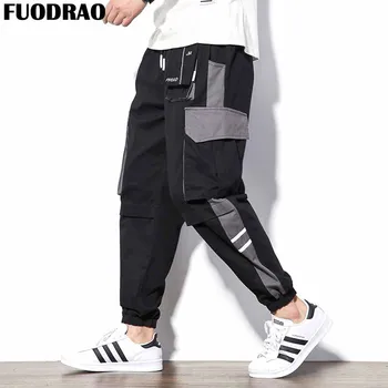 

FUODRAO Original Pockets Cargo Pants Men Cotton Harajuku Harem Pants Men Joggers Pants Hip Hop Streetwear Pants 5XL K241
