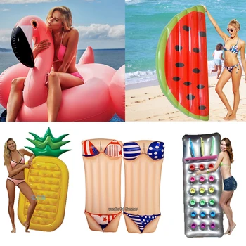 

6 Style Inflatable Pool Float Giant Swan Watermelon Floats Pineapple Flamingo Swimming Ring Child&Adult Water Toy boia piscina