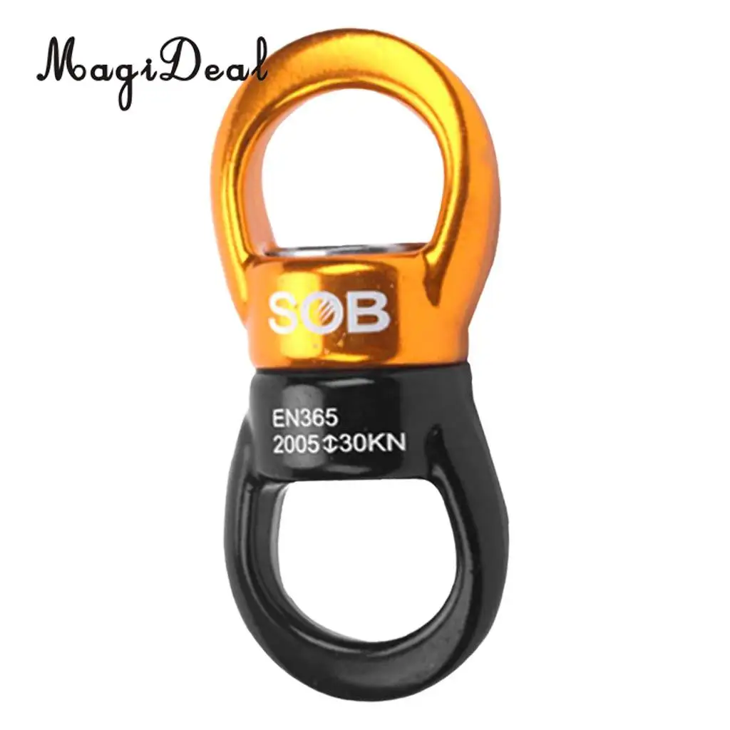 MagiDeal High Strength 30KN Rock Climbing Swivel Rotor Hook Swivel Ring Rotary Connector for Mountaineering Rescue Application