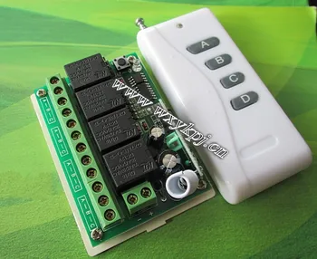 

NEW ! Free Shipping 12 PCS 315MHz 433MHz DC 12V 10A 4CH Wireless Remote Control Switch System RF wall light switch