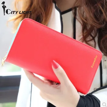 

New Women's Purse Long Women Contrast Color Large Capacity Purse Quality Wallet Women Elegant Women Zipper Wallets