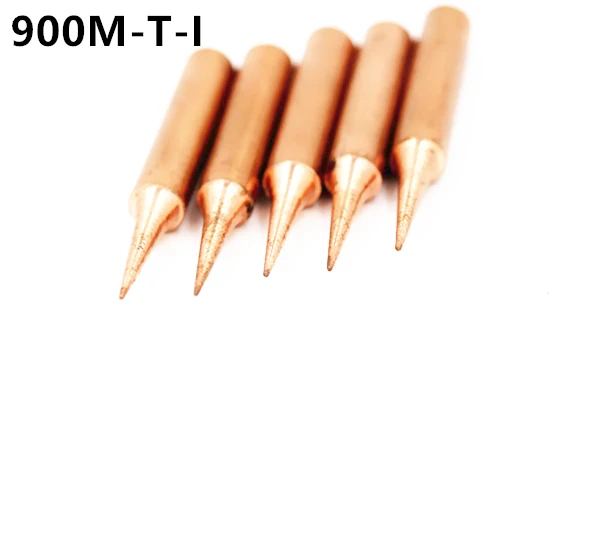 

SZBFT 5piece 900M-T-I Lead-free Red copper Pure cupper Solder tip For Hakko 936 FX-888D Saike 909D 852D+ 952D Diamagnetic DIY