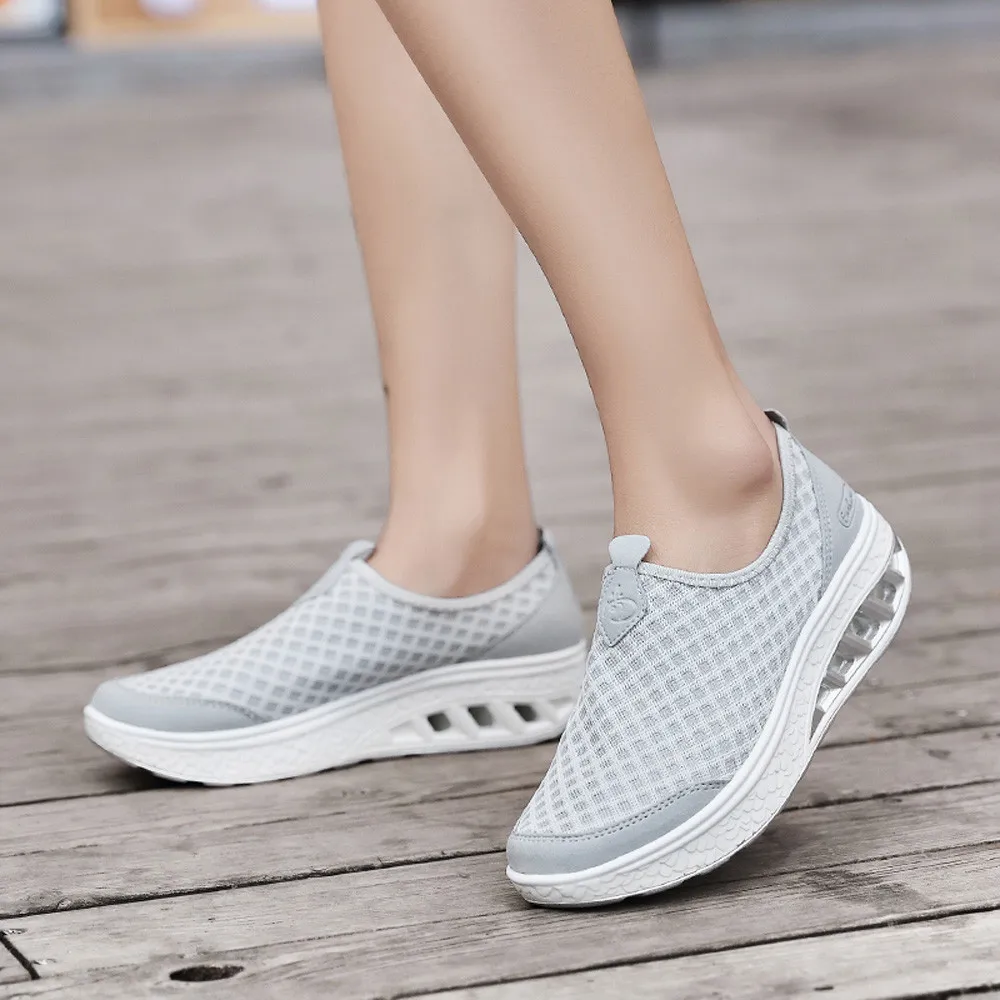 Men Casual Shoes Chunky Sneakers Height Platform Women Outdoor Mesh Casual Shoes Thick-Soled Air Cushion Shoes Sneakers#g2