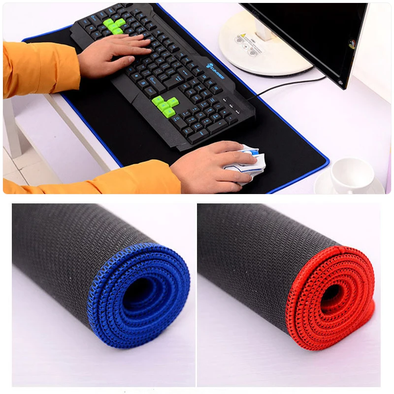 Extra Large Gaming Mouse Pad Gamer Solid Color Locking Edge Big Keyboard Mouse Mat Desk Mousepad Gr