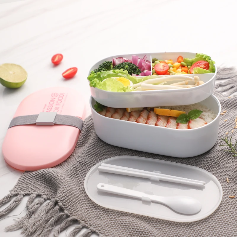 

MICCK Wheat straw Lunch Box Cartoon Thermal Bento Box With Tableware Microwavable Food Container For Picnic Office School