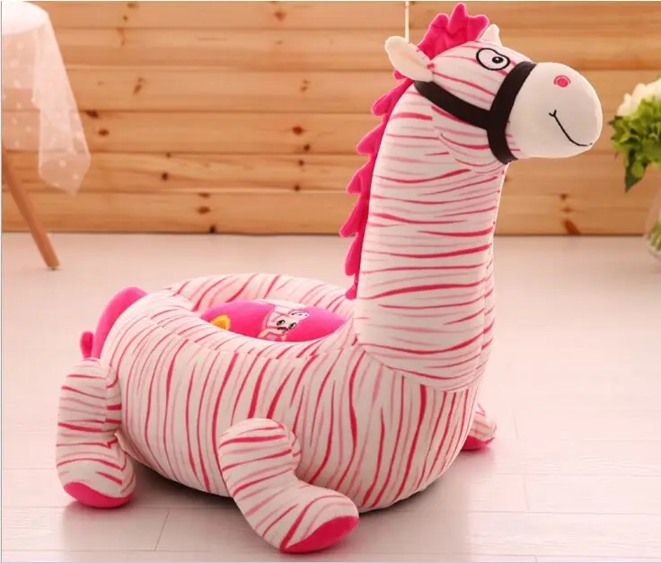 big plush pink horse sofa toy cartoon horse design floor seat tatami doll about 50x45cm s1972