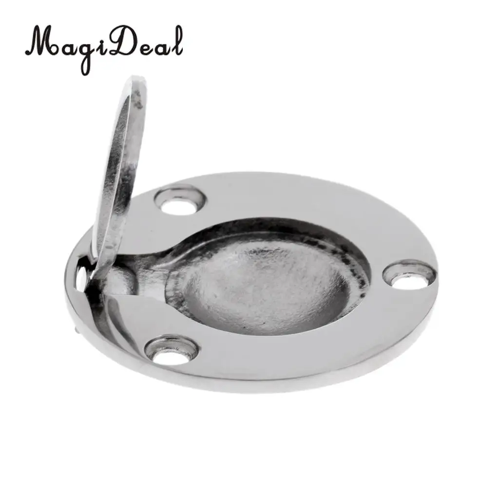 4 Pieces Boat Marine Stainless Steel Round Flush Mount Lift Lifting Ring Deck Hatch Pull Handle 49mm for Water Sports Accessory