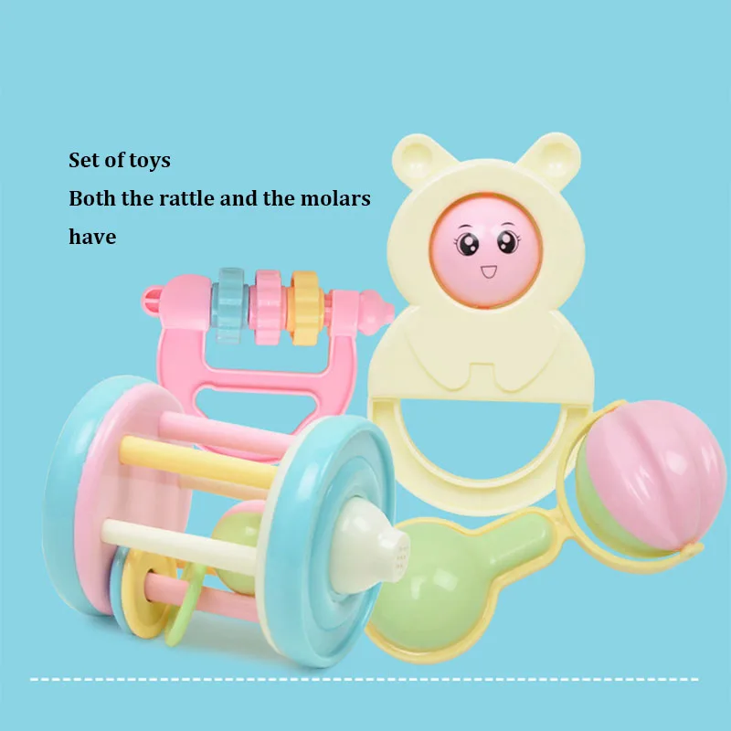 Комплект детских игрушек, милая бутылочка, Детские Ручные погремушки для младенца, нетоксичный Мягкий прорезыватель, яркий цвет, обучающая