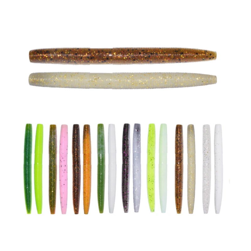 

8pcs Noodle Soft Bait Wacky Fishing Maggot 10cm 6.5g Artificial Bait Fishing Lure Soft Plastic Worm Lures