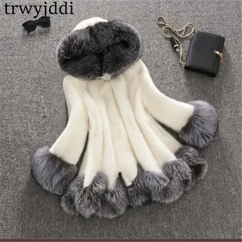 

4XL New 2020 Winter Women Faux Fox Mink Fur Coat Woman Luxury Long Fake Fur Coats Mujer Female Plus Size H Jacket A1488
