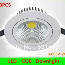 20 шт. 10 Вт cob потолочный светильник Холодный белый/теплый белый светодиод Подпушка свет AC85V-265V