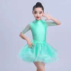 2019 с кружевом и вышивкой для девочек латинская пачка платье для танцев детское маскарадное платье дети бальный Танцы Одежда для танцев
