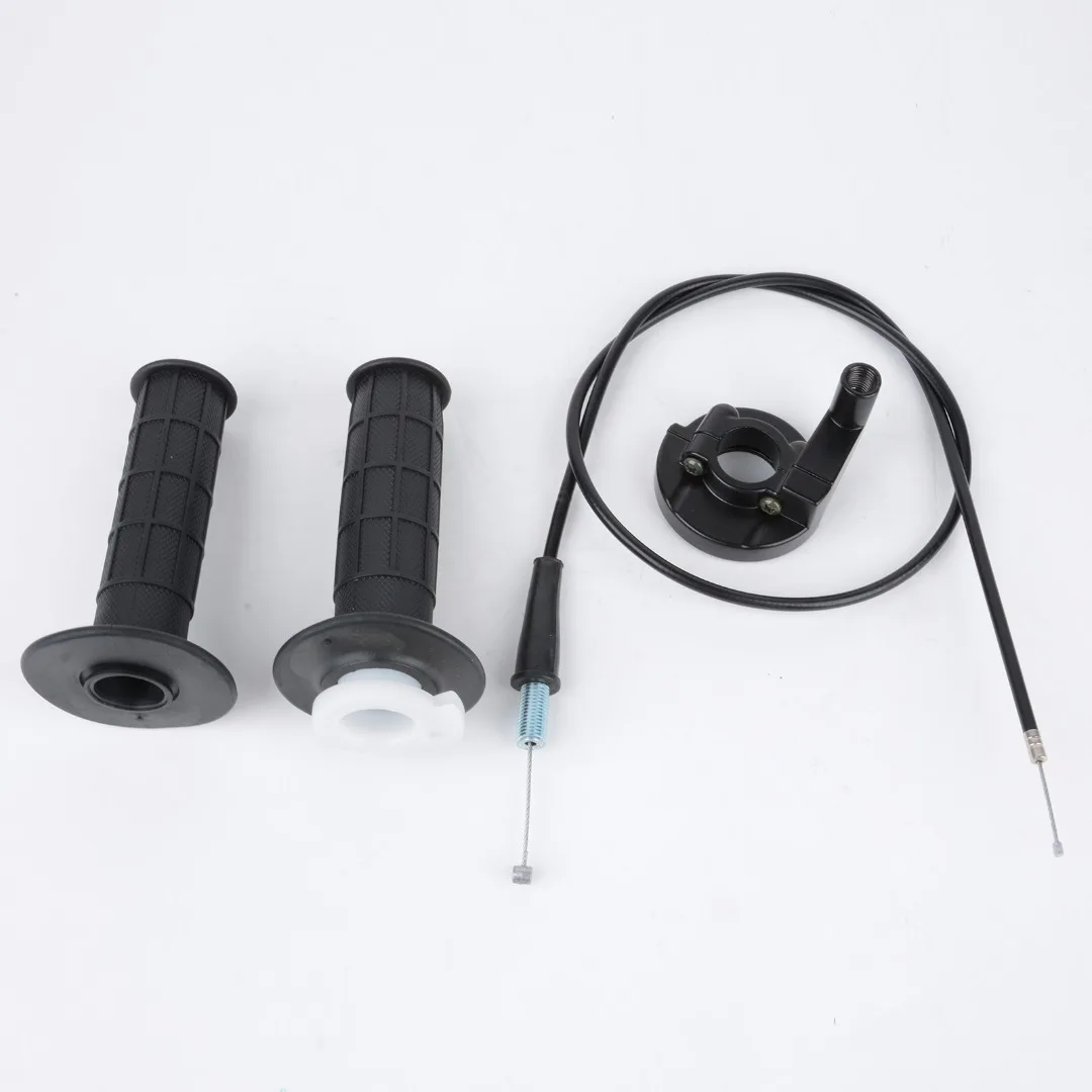 1Pair Motorcycle Twist Throttle Hand Grip With Cable For 22mm Handlebars For ATV Quad Pit Dirt Bike 90 110 125CC