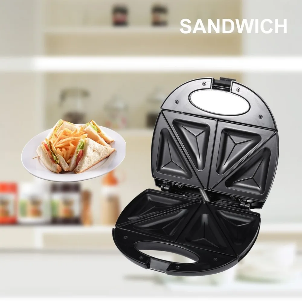 

Stainless Steel Home Office Sandwich Maker Machine Toaster with Removable Non-Stick Plate Electric Grill 750W EU Plug