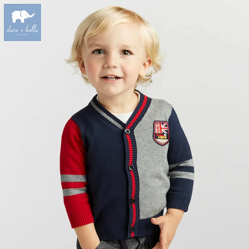 

DB8432 dave bella autumn infant baby boys fashion cardigan kids toddler coat children knitted sweater
