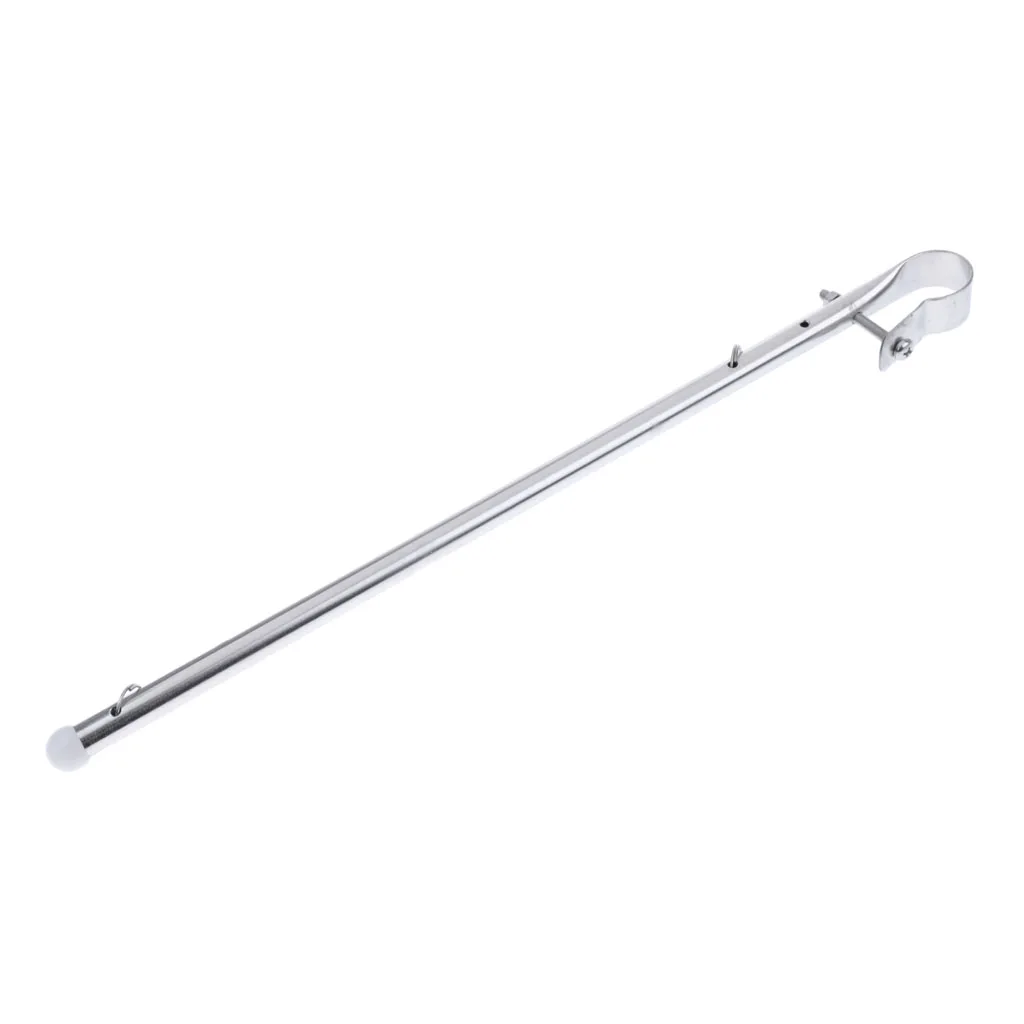 

Stainless Steel Marine Yacht Kayaking Diving 16' Rail Mount Flag Staff Pole - Silver Surface Polishing Glossy and Lustrous