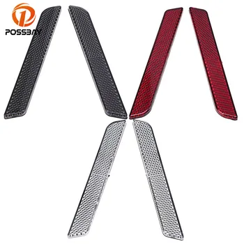 

POSSBAY Motorcycle Reflectors Hard Saddle Bag Latch Covers Reflect Headlight for Harley Touring FLT FLHT Road King Road Reflect