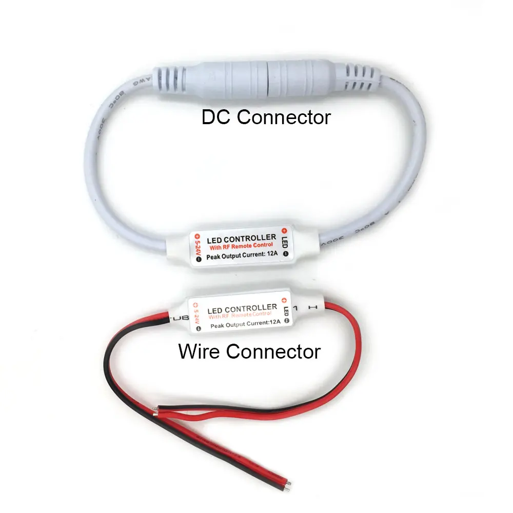RF беспроводный мини Управление; для Светодиодные ленты лампы затемнения 5V 12V 24V Дистанционное Управление диммируемым переключателем постоянного тока/разъем провода