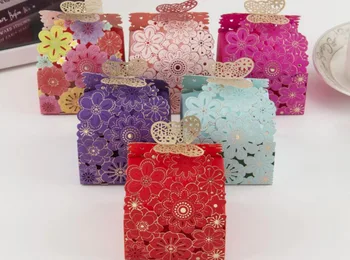 

creative carved butterfly flower candy bag DIY new marriage charm Shower Favor Candy Boxes Wedding Party Gift hold bag decor