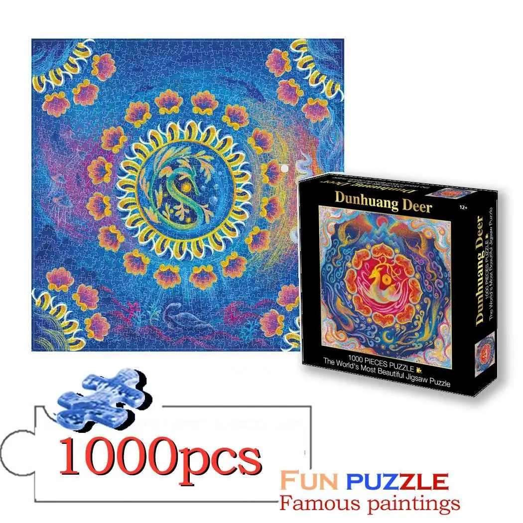 

New Arrival 1000 Pieces Jigsaw Round Puzzles Painting DIY Creativity Imagine Art Toys For Kids Develop Focus Reduce Pressure