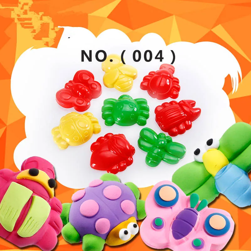 

playdough toy #189 8pcs insect tool set Play Dough Mode impression children hand plasticine tool Christmas birthday gift toys