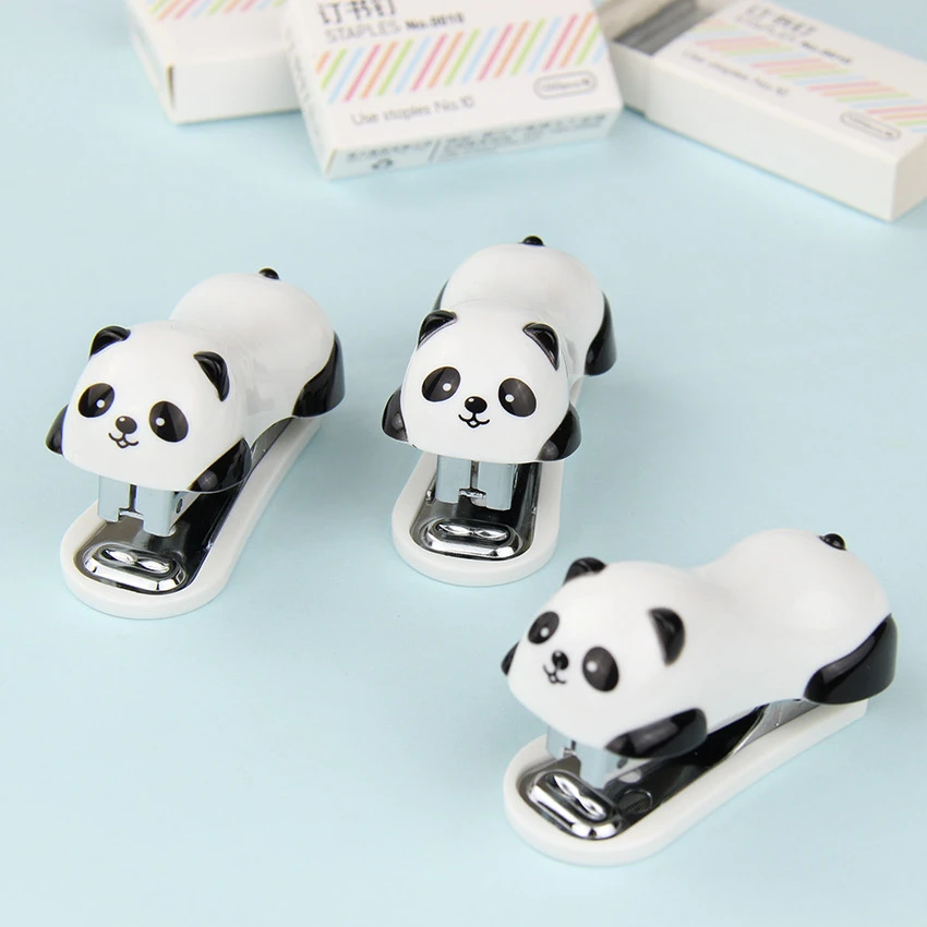 Mini Panda Stapler Set Stationery Cartoon Paper Binding School & Office Supplies