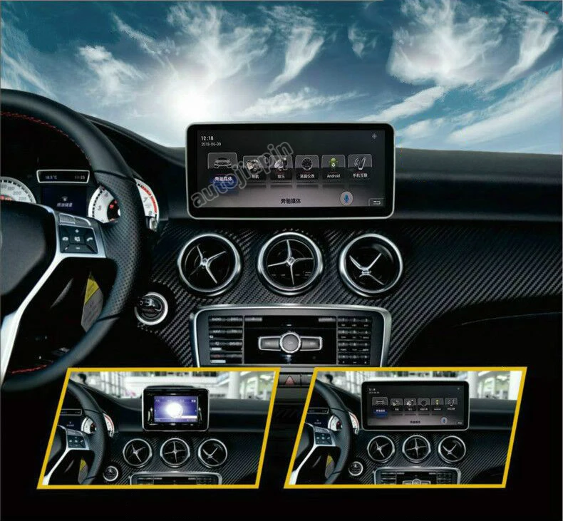 Perfect AUTOJIAPIN 10.25" Eight Core Android 8.0 2G RAM 1024*600 Car GPS navigation For Mercedes Benz GLC260/C200L/GLA 2015-2018 8