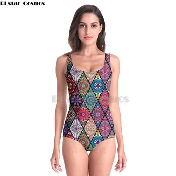 

Abstract totem sleeveless Rash Guard Women Surf Swimwear One Piece Swimsuit native Indie Folk Swimming Suit Retro Wetsuits-19