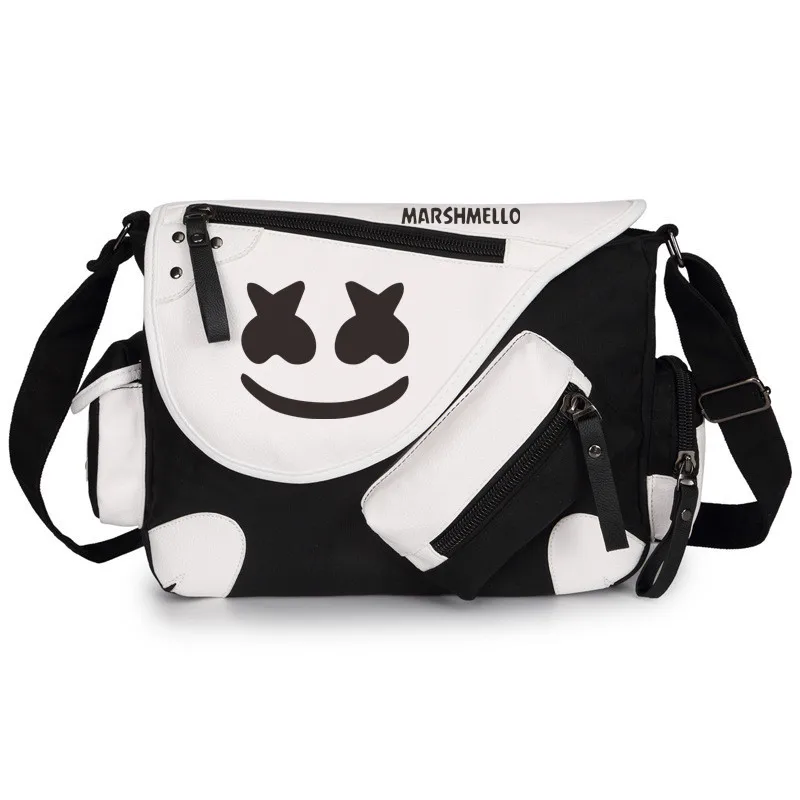 

Marshmello DJ Fans Messenger Handbag Shoulder Bag Casual Canvas Messenger Cross Body Bag Printing Shoulder School Book Bag Gift