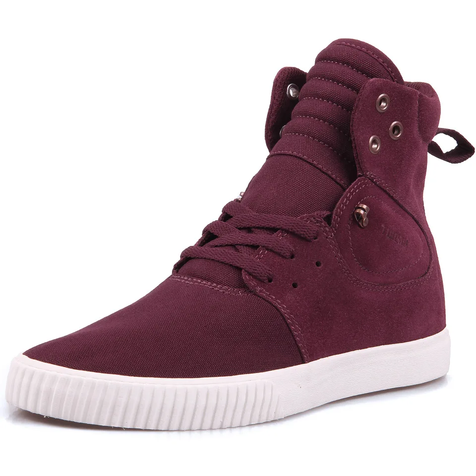 TWEAK Mężczyźni Chłopcy Skóra Płótno Wysokie Góry Sneakers Klasyczne Buty Sportowe Deskorolce Buty Czarny Khaki Armii Czerwonej-zielony Koronki Up 2017