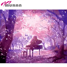 Муран, новинка, сделай сам, Цифровая живопись маслом на белье, домашнее украшение, 40x50 см, башня, бескаркасные картины, ручная роспись, живопись