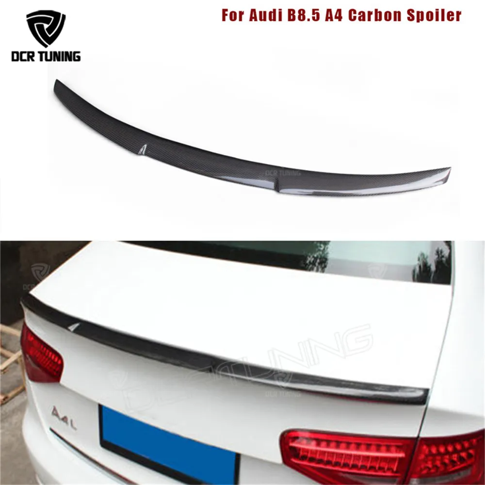 M4 Style Carbon Fiber Rear Trunk Spoiler Lip for Audi A4 B8.5 Carbon