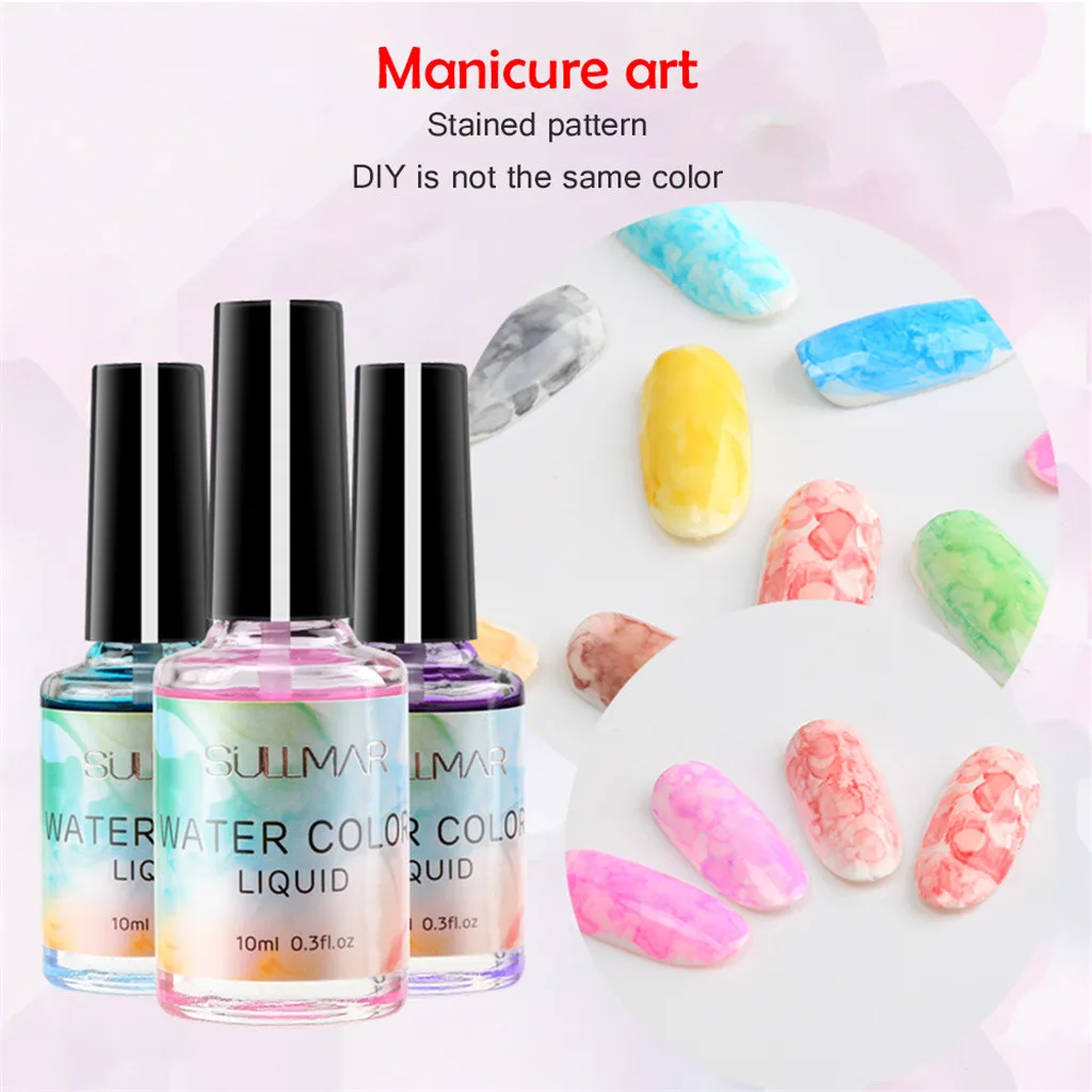 10ml Watercolor Ink Nail Polish Blooming Gel Smoke Effect Magic Smudge  Bubble DIY Varnish Manicure Decoration Nail Salon Set From Eugenel, $34.62