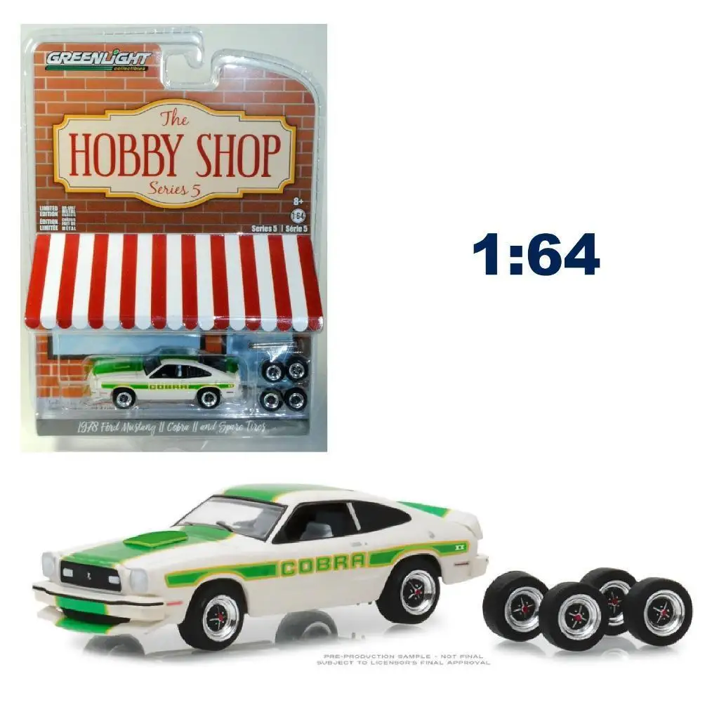 GL 1: 64 1978 Ford Mustang II Cobra II модель автомобиля из белого сплава литые под давлением металлические игрушки подарок на день рождения для детей