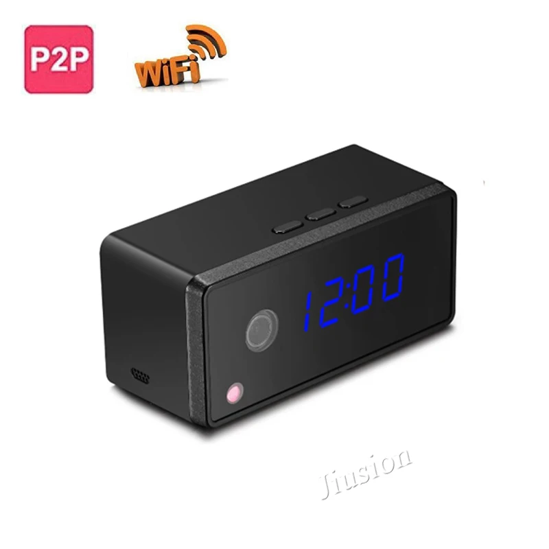 

Mini Wifi P2P Camera HD 720P, Wireless Table Clock IP Camera, Micro Cam DVR Camcorder with Clock Alarming Setting Night Vision