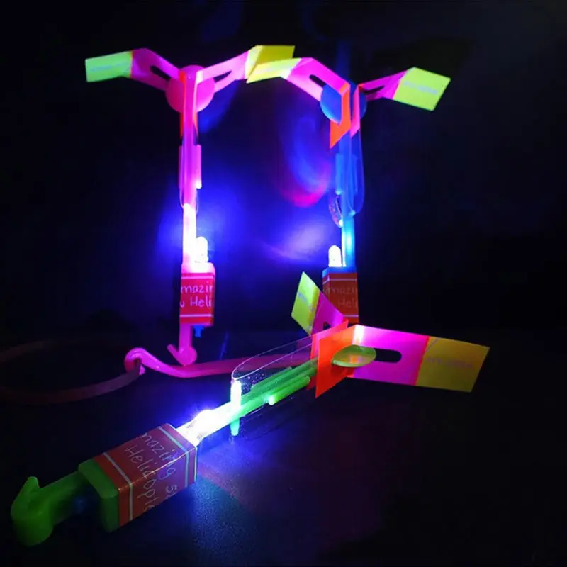 

Shining Rocket Flash Copter Arrow Helicopter Neon Led Light Amazing Elastic Powered LED Arrow Helicopter 1 Pcs