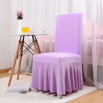 

Hot Sale Sun Skirt Stretch Hotel Wedding Banquet Chair Cover Solid Color Table Chair Set