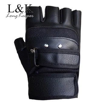 

Long Keeper Men Women Half Finger Gloves PU Leather Tactical Mitten Outdoor Sports Cycling Sunscreen Non-slip Breathable Guantes