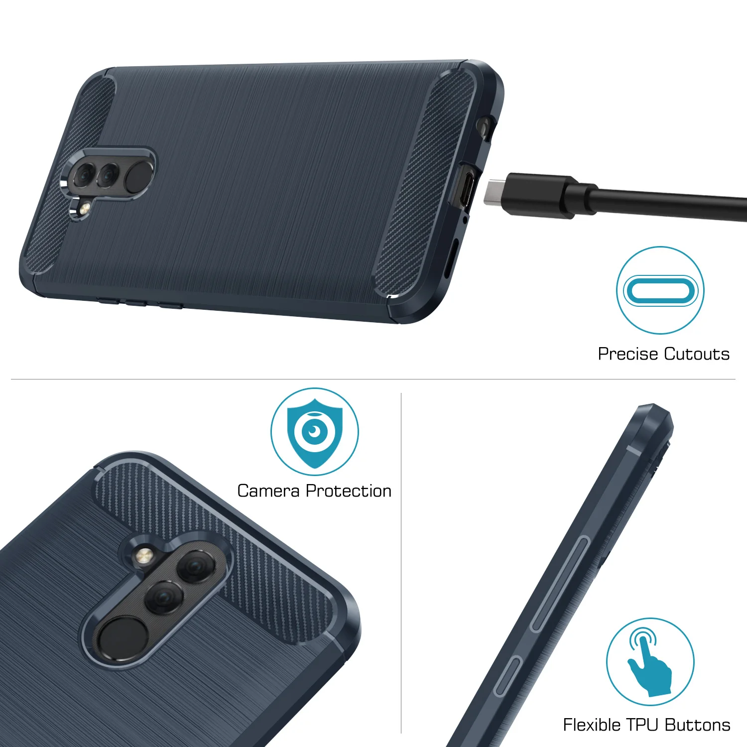 Чехол MoKo для huawei mate 20 Lite, мягкий легкий Чехол-бампер из ТПУ углеродное волокно с защитой от царапин тонкая задняя панель ударная