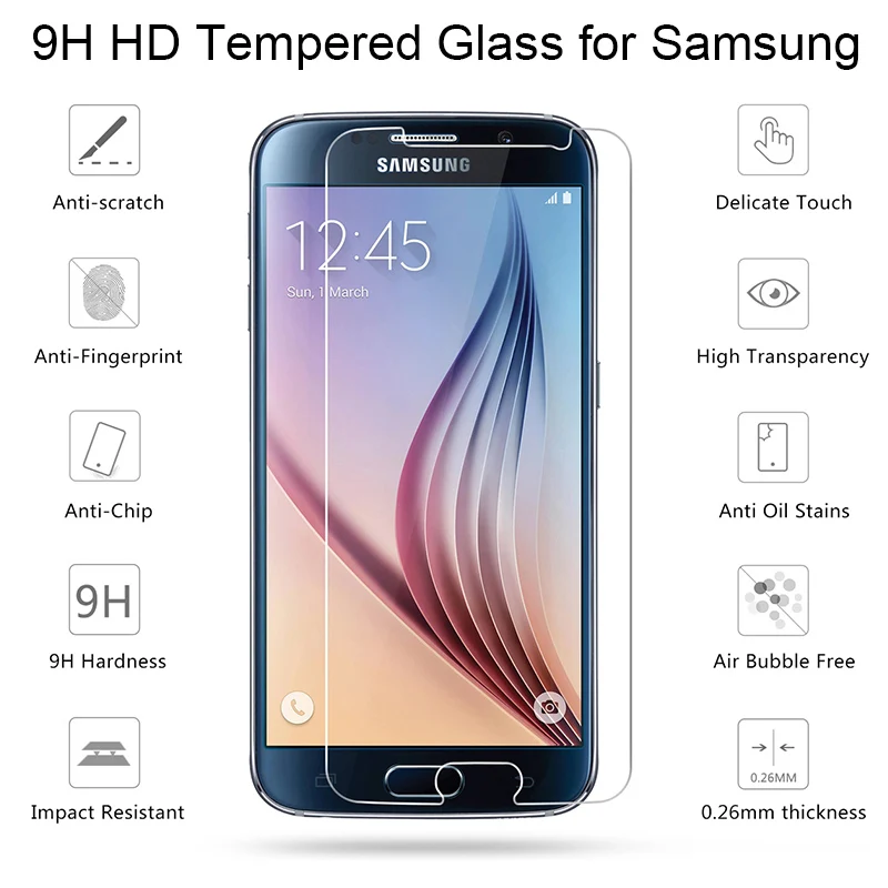 S 7 Защитное стекло для samsung S7 S6 S5 S4 S3 защита экрана на Sam Galaxy S 3 4 5 6 7 S 6 S 5S 4S 3 S Защитная пленка из закаленного стекла
