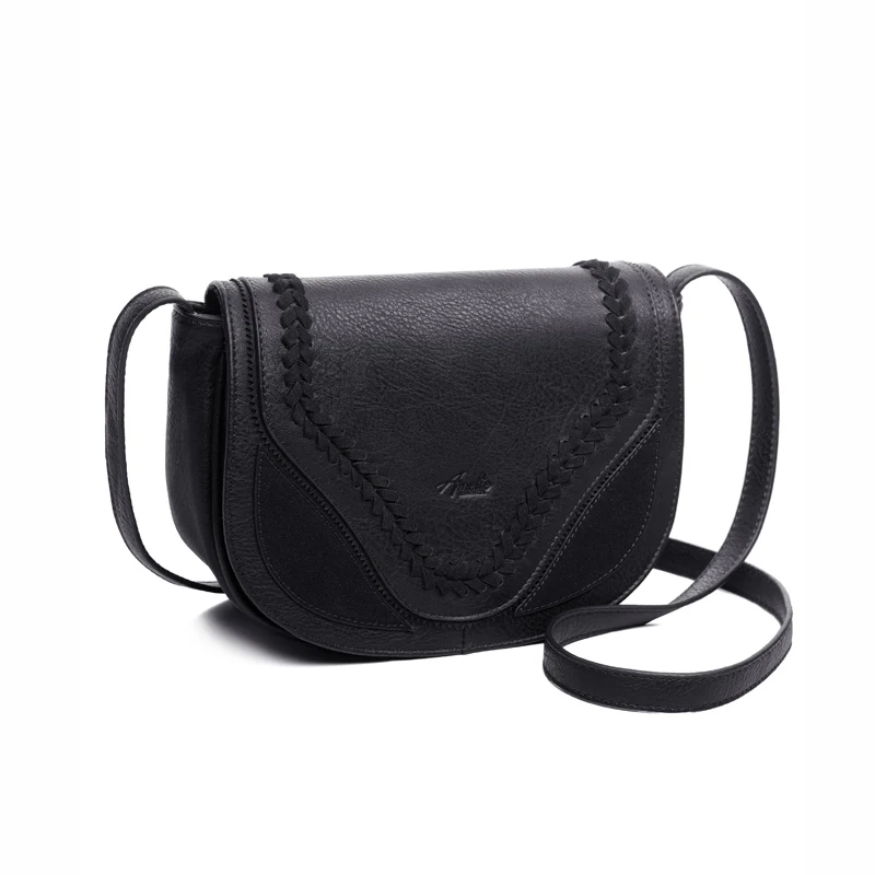 AMELIE GALANTI Винтаж женщин crossbody сумки причинно сумка седло твердые мягкие мода высокое качество обложка сумка известный дизайн - Цвет: black