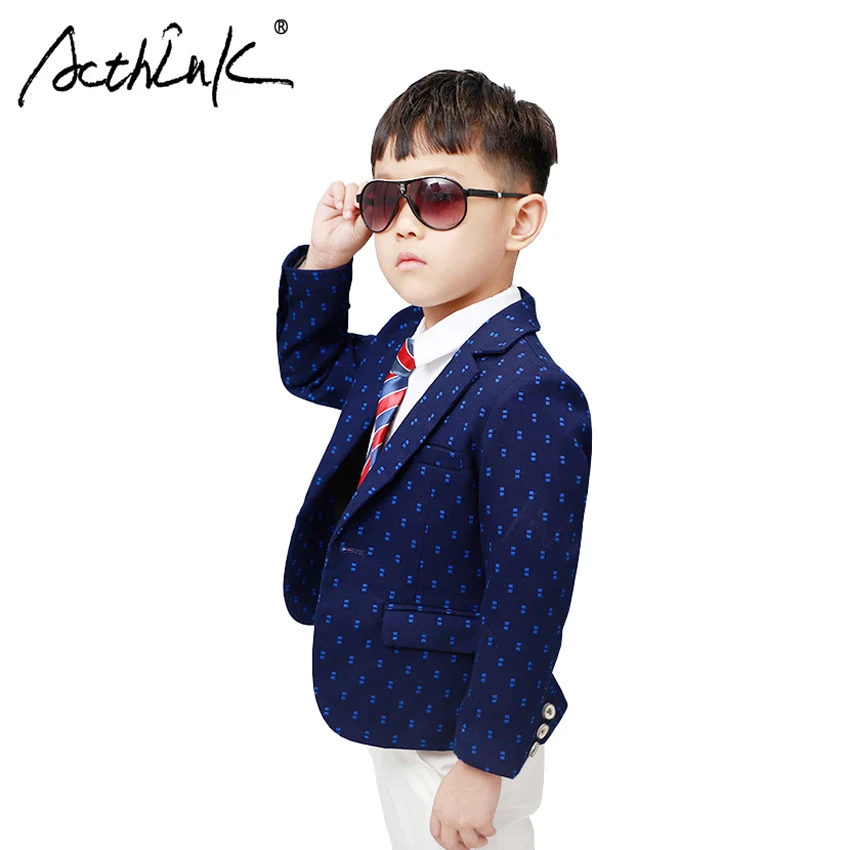 New Design Boys Dots Print Blazers Kids Fashion Spring Blazer Jacket