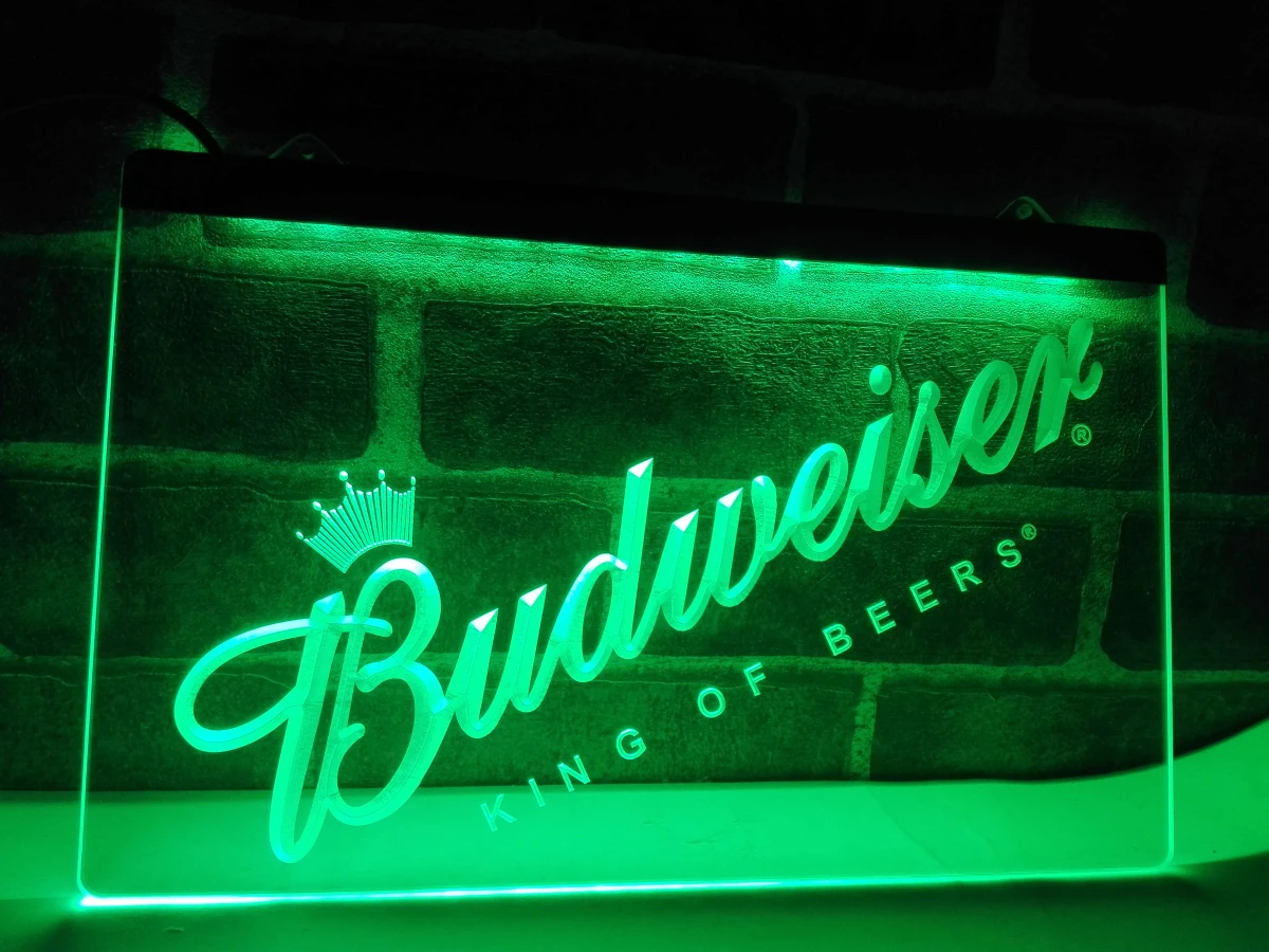 LA002-пиво budweiser Bar Pub Club светодиодный неоновый свет Знак Домашний Декор ремесла