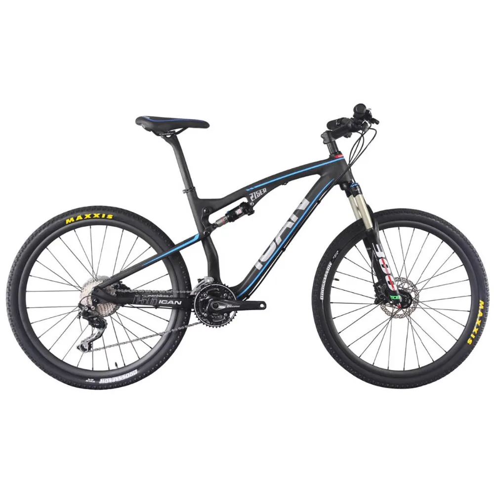 Top ICAN 27.5er Carbon Double Suspension Bicycle 650b Mountain Bike with shima deore groupset size 16/18/20inch available 0