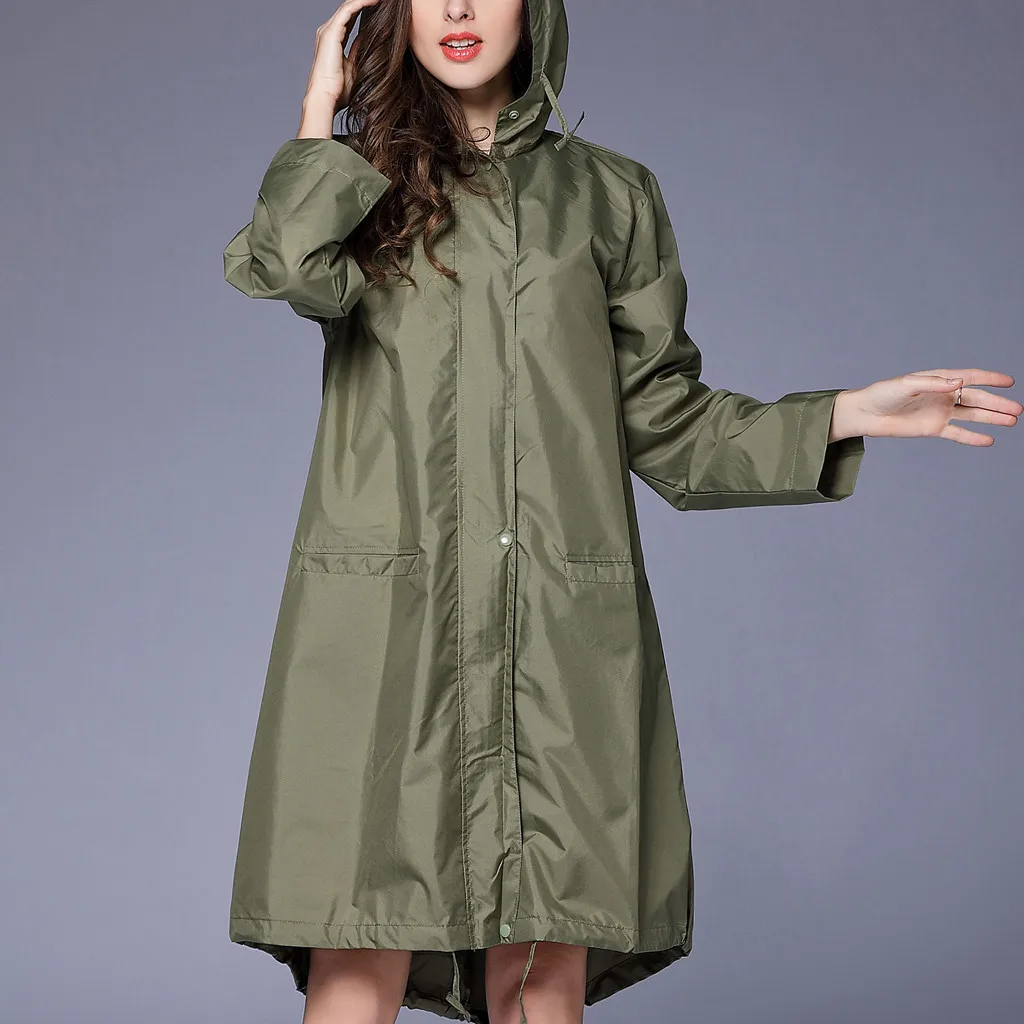 Women's Rain Jacket Outdoor Waterproof Windproof Poncho Outwear Impermeable Capa De Chuva Winter Hoodies Long Raincoat Rain Coat