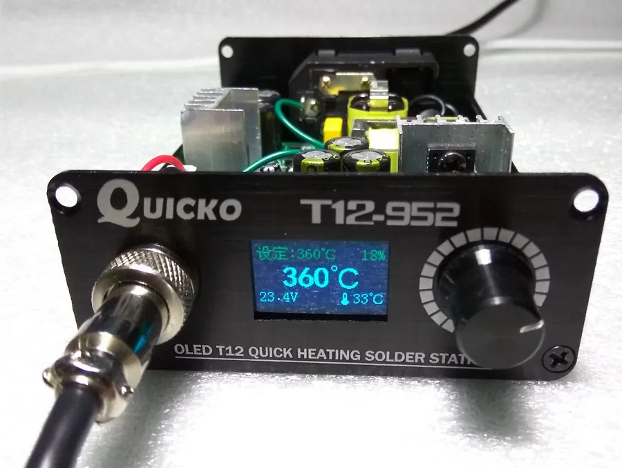 QUICKO T12 STC-OLED паяльная станция Утюг DIY части наборы T12-952 цифровой контроллер температуры паяльник с металлический чехол