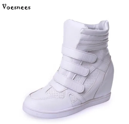 

Women Sneakers Height Increasing Wedges Hook & Loop Casual Ankle Boot High Top Female Walking Shoes Thick Bottom Women Shoes