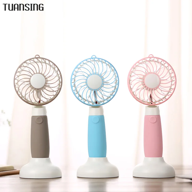 

TUANSING Handheld/Table Fan Portable USB Rechargeable Mini Fan with Base Station Air Conditioner with 3 Speed Adjustable